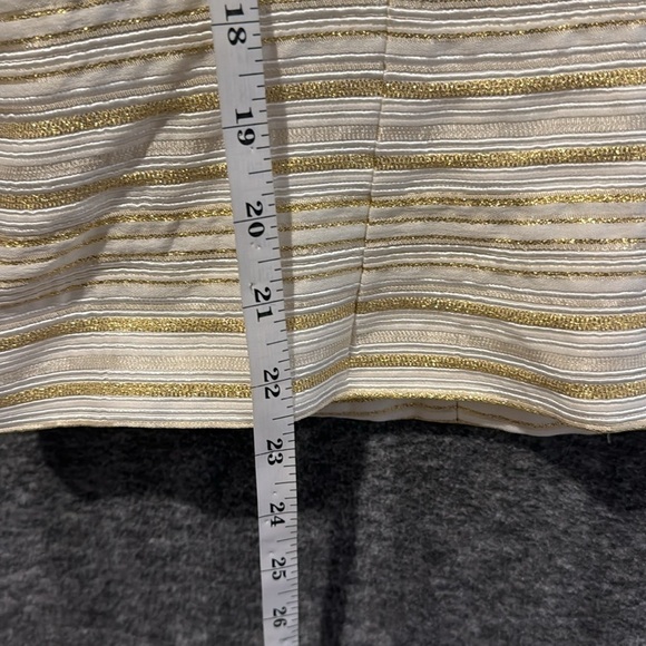 JS collections formal, twinset top and jacket, ivory Gold metallic stripe Sz 16 - Picture 14 of 16